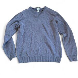 Giasone Blue Cashmere Wool Blend V Neck Pullover Winter Sweater Mens Size XL